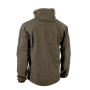 Rear view of the Delta Waffle Fleece Tactical Hoodie Jacket in Olive Green, showing the hood and extended back.