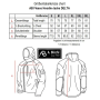 Size guide and measurement chart for the Delta Waffle Fleece Tactical Hoodie Jacket.