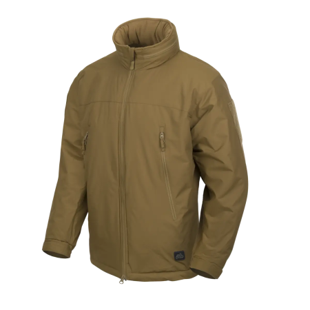 Front view of the Helikon-Tex Level 7 Tactical Winter Jacket in Coyote.