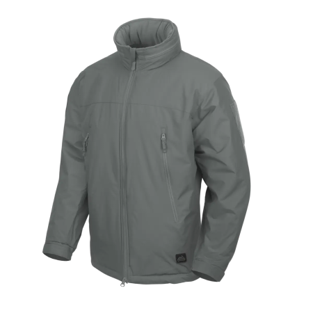 Front view of the Helikon-Tex Level 7 Tactical Winter Jacket in Alpha Green.