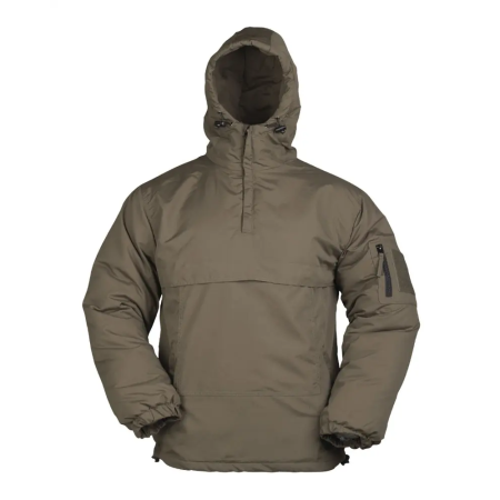 Mil-Tec fliisvoodriga anorak, oliiviroheline — eestvaade.