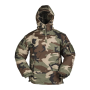 Front view of the Mil-Tec Combat Anorak in Woodland camouflage.