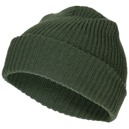 Classic Coarse Knit Acrylic Watch Hat in Olive.