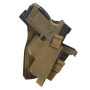 Close-up view of the insert securely holding a full-size pistol and a spare magazine.