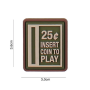Вид спереди на тактическую 3D PVC нашивку 101 INC "Insert Coin to Play".