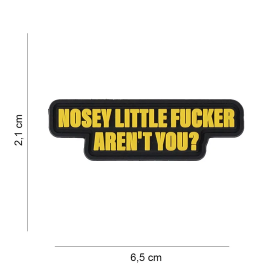 Вид спереди на тактическую 3D PVC нашивку 101 INC "Nosey Little Fucker".