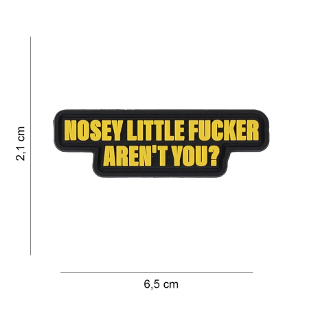 Front view of the 101 INC "Nosey Little Fucker" 3D PVC tactical morale patch.