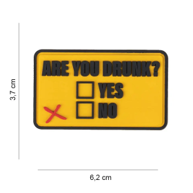 Вид спереди на тактическую 3D PVC нашивку 101 INC "Are You Drunk?".