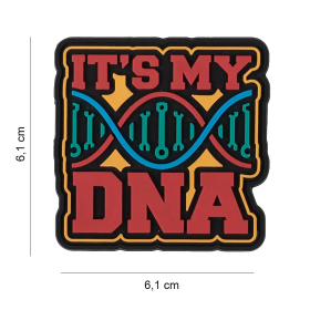Front view of the 101 INC "It's My DNA" 3D PVC tactical morale patch.