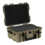 Open view of the green 101 INC ForceGear Large equipment case showing the customizable pick-and-pluck foam interior.