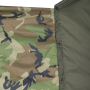 Two Helikon-Tex U.S. Model Ponchos snapped together as field shelter tarp