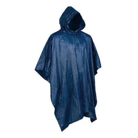 Mil-Tec Wet Weather Vinyl Poncho - Blue color view