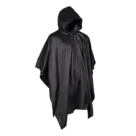 Mil-Tec Wet Weather Vinyl Poncho - Black color view