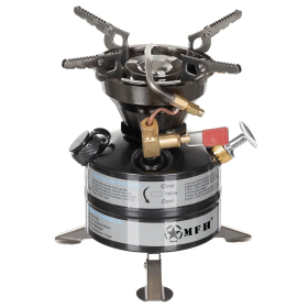 MFH Petrol Stove US Version with integrated fuel tank and foldable feet
