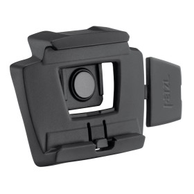 Black Petzl SLOT ADAPT helmet mounting plate for headlamps.