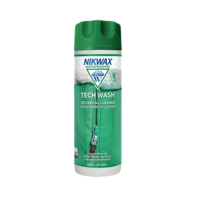 Nikwax TECH WASH® 300ml cleaner bottle.
