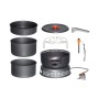 All components of the Atom camping stove and cookware set