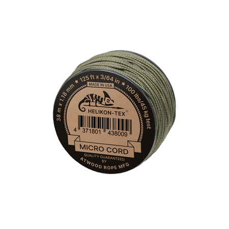 Тонкий шнур Helikon-Tex Micro Cord (125ft/38м) green
