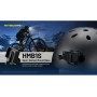 Nitecore HMB1S sport helmet mount base installed on a helmet with cyclist background