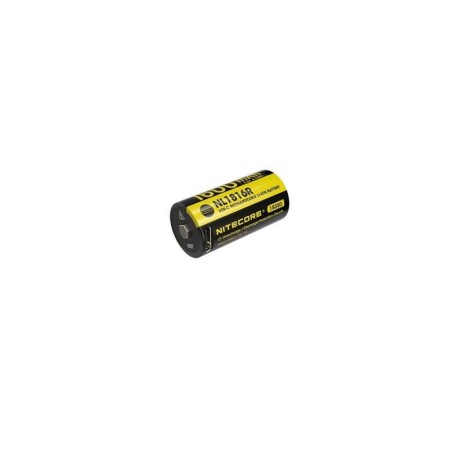 Nitecore NL1816R 18350 battery showing the USB-C charging port.