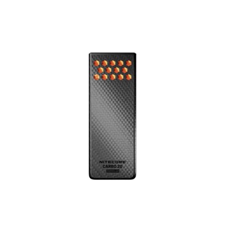 Nitecore Carbo 20 power bank with orange accents.
