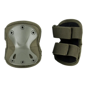 101 INC Tactical Elbow Protection - Olive Green Front and Rear View