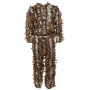 Jacket and trousers of the MFH 3-Piece Leaf Camo Suit featuring a 3D leaf pattern