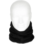 MFH Fleece Neck Gaiter in black with the hood worn down around the neck