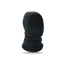 Shadow Gear Tactical Balaclava & Thermal Fleece Hood in black shown from the front view