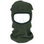 MFH Fleece 1-Hole Balaclava in olive green shown from the front view