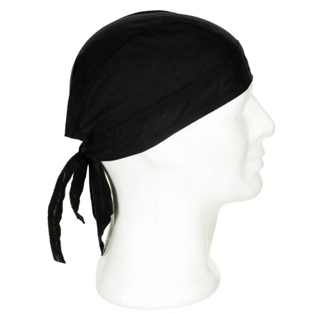 MFH Classic Cotton Headwrap in black shown from the front view
