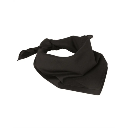 Classic Cotton Bandana in black shown folded with a knot