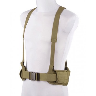 GFC Tactical Molle Battle belt, x-type suspenders, olive drab