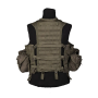 Olive green tactical net vest, back view highlighting mesh structure and adjustment straps