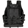 USMC-style tactical combat vest with belt, black - back