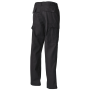 Rear view of the black combat pants, displaying the rear pockets and sturdy construction.
