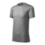 Front flat lay view of the grey merino wool t-shirt, highlighting the heathered neutral tone and smooth neckline hem.