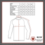 Official manufacturer size table displaying chest, waist, and length measurements for correct sizing.