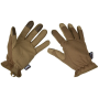 Flat lay view of the lightweight tactical touchscreen gloves in desert-ready coyote tan.