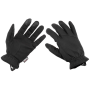 Flat lay view of the lightweight tactical touchscreen gloves in solid black.