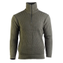 Studio view of FileResource the heavyweight Troyer sweater in tactical olive green.