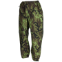Front view of the Czech ECWCS M95 camo Gore-Tex rain pants showing the waistband and leg construction.