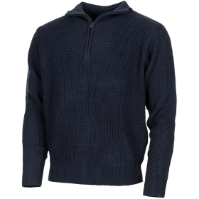 Studio view of the Troyer pullover in deep navy blue.