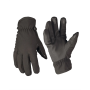 Studio view of the Mil-Tec Softshell Thinsulate gloves in classic matte black.