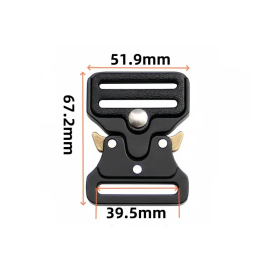 Close-up studio view of the Combat Zone Tactical Cobra-style quick-release belt buckle.