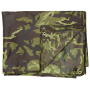 Studio product shot of the M95 camouflage tarpaulin neatly folded into a compact square, displaying the distinct pattern.