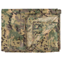 Studio product shot of the Arid/Desert camouflage tarpaulin neatly folded into a compact square, displaying the arid pattern.