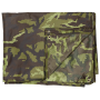 Studio product shot of the M95 camouflage tarpaulin neatly folded into a compact square, displaying the distinct pattern.