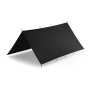Studio product shot of the solid black tarpaulin laid flat, showcasing the clean, neutral tactical finish.