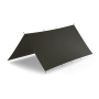 Studio product shot of the taiga green tarpaulin laid flat, displaying the deep forest-toned fabric.